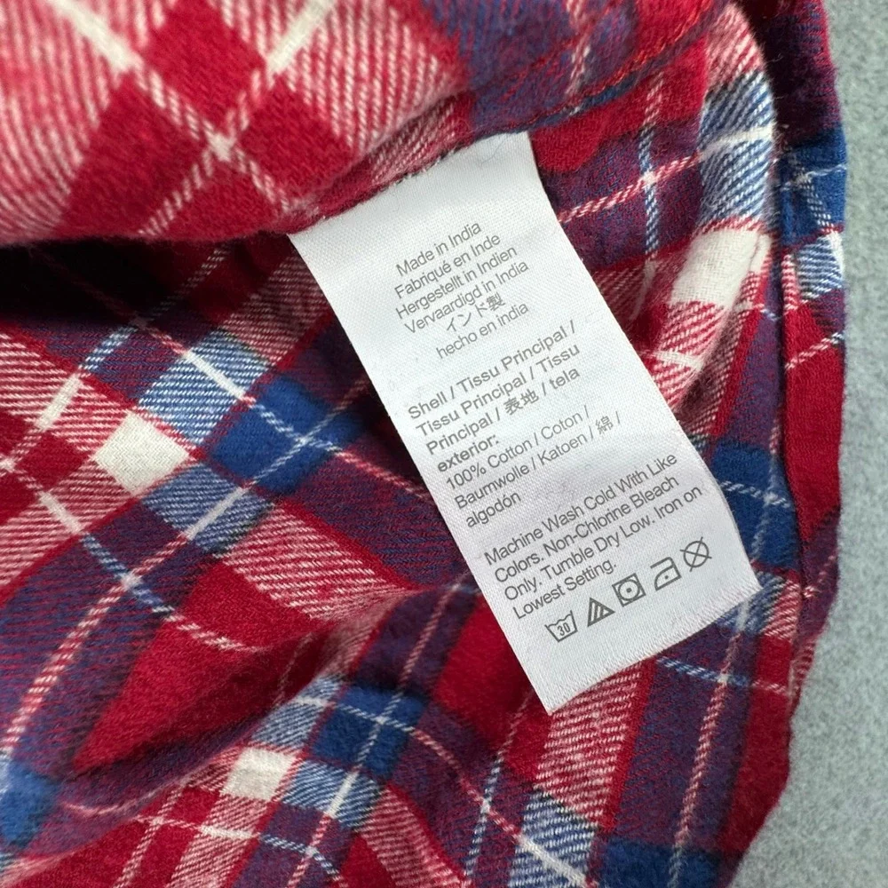 J. Crew Men's XL Red Blue Plaid Long Sleeve Flannel Shirt Nwt